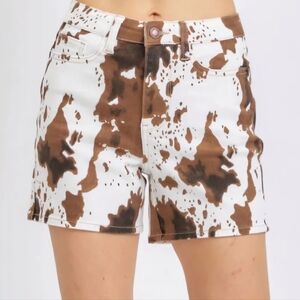 Judy Blue Cow Print Shorts